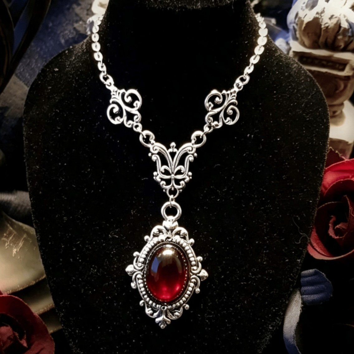 Men'S Victorian Accessories - Ожерелье-камея с изображением вампира, кровавая камея,
