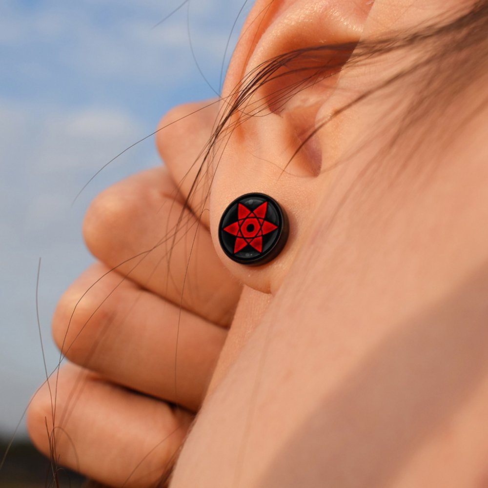 Men Accessories Earrings - Аниме Узумаки Наруто серьги аксессуары Учиха