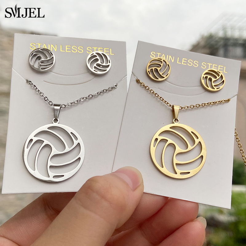 Men'S Volleyball Accessories - Колье и серьги из нержавеющей стали