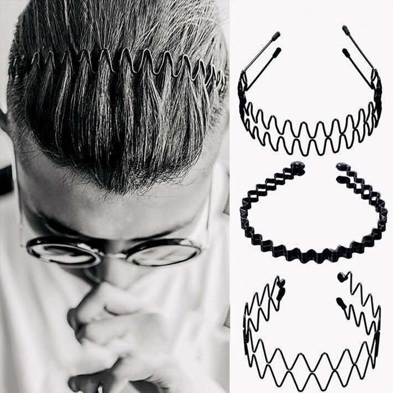 Men Accessories Earrings - Универсальная металлическая волнистая пружинная повязка для
