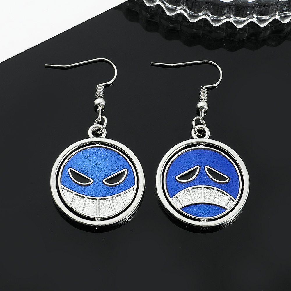 Men Accessories Earrings - Креативные вращающиеся серьги с улыбающимся лицом,