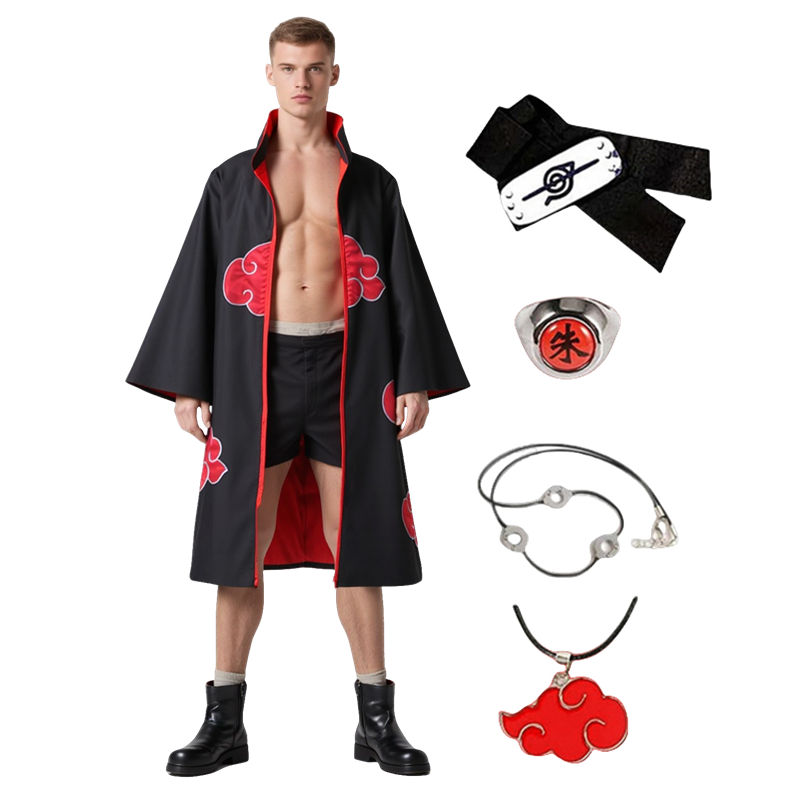 Young Men'S Accessories - Мужской аниме Акацуки, карнавальный костюм, красное
