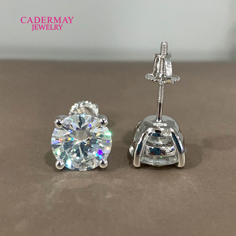 Men Accessories Earrings - Высокое качество, 4 зубца, завинчивающиеся назад,