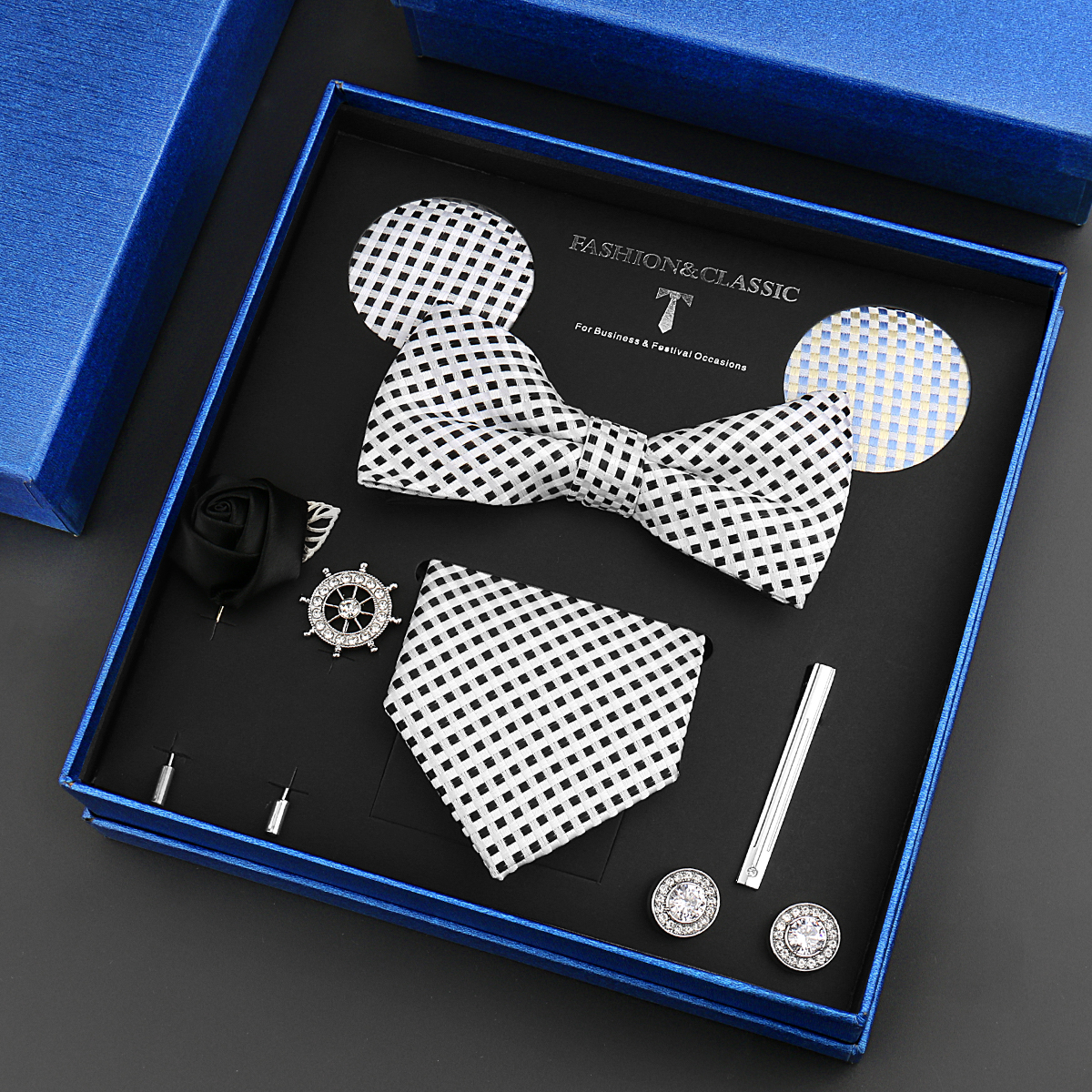 Классический комплект шелковых – обзор и цена Neck Tie Set Box