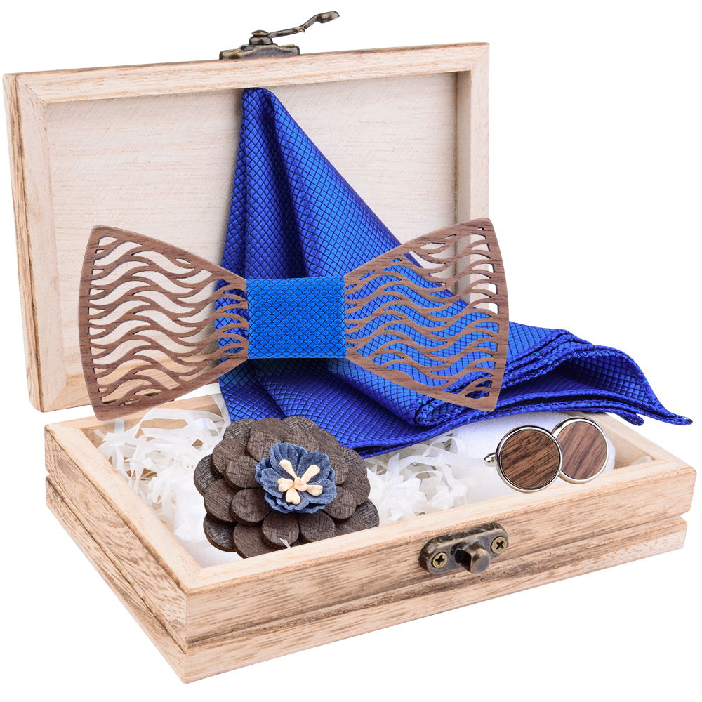 Флоральный мужской деревянный  – обзор и цена Neck Tie Set Box