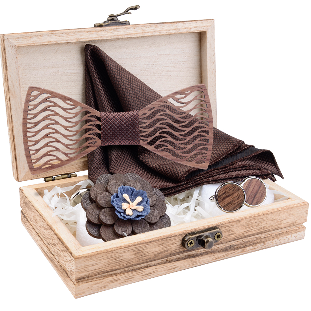 Флоральный мужской деревянный  – обзор и цена Neck Tie Set Box