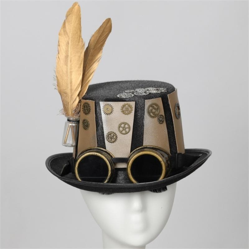 652F Gold Gear Top Hat Стильны – обзор и цена Men'S Victorian Accessories