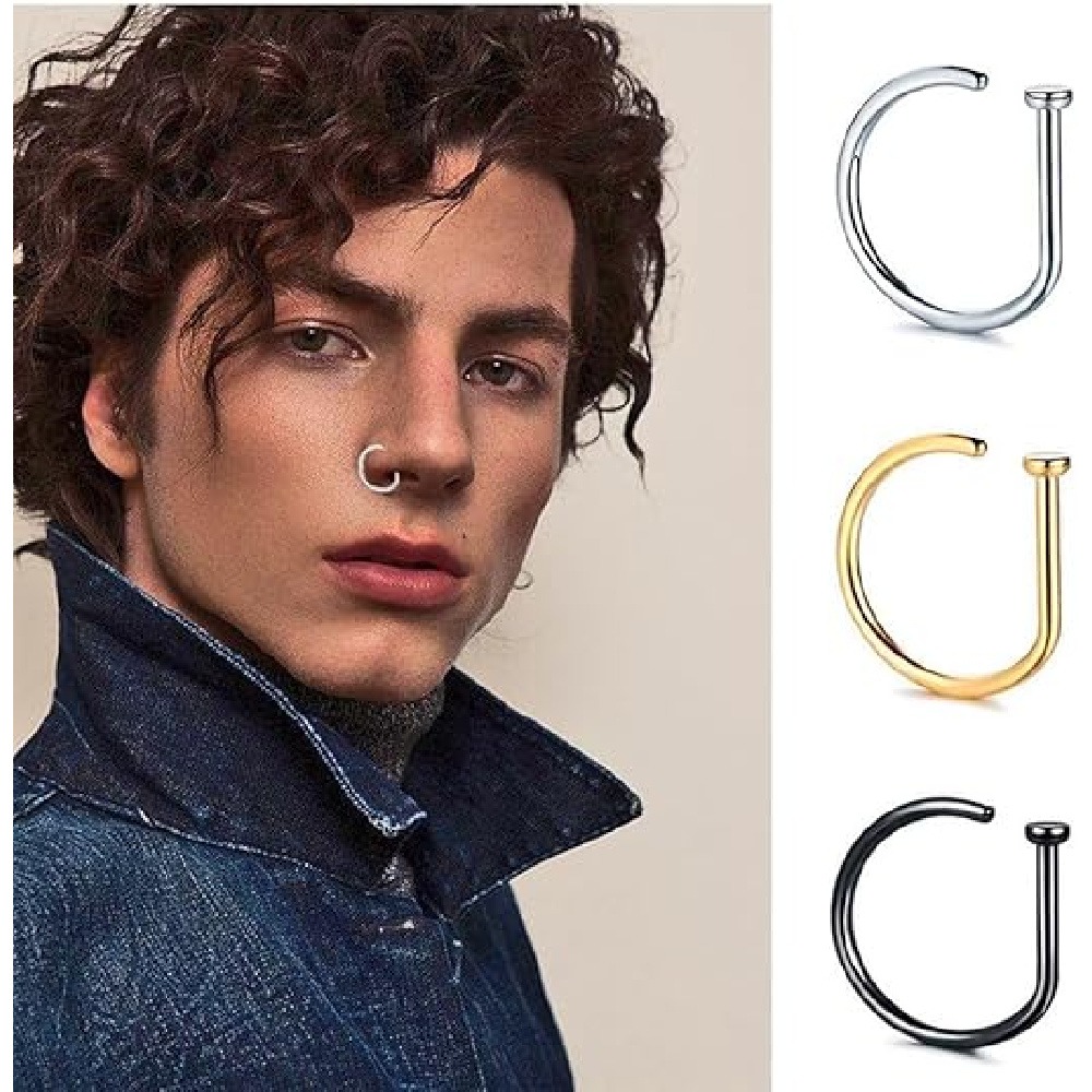 Набор из 4-х D-образных колец  – обзор и цена Men Accessories Earrings