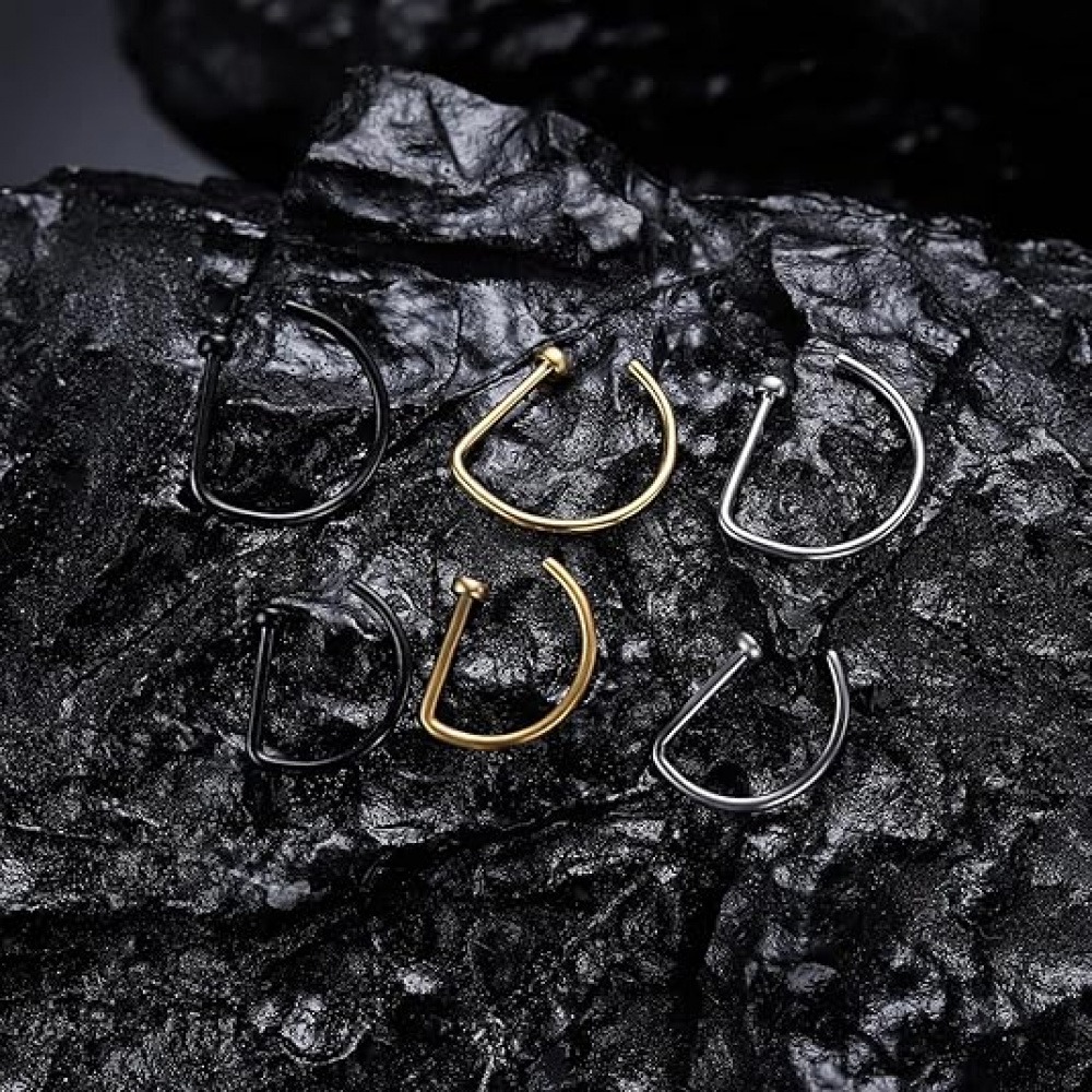 Набор из 4-х D-образных колец  – обзор и цена Men Accessories Earrings
