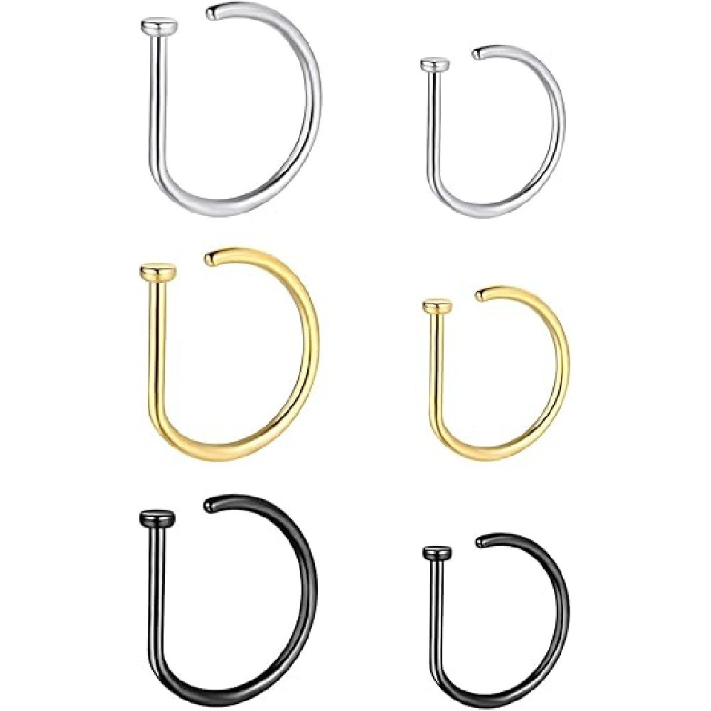 Набор из 4-х D-образных колец  – обзор и цена Men Accessories Earrings
